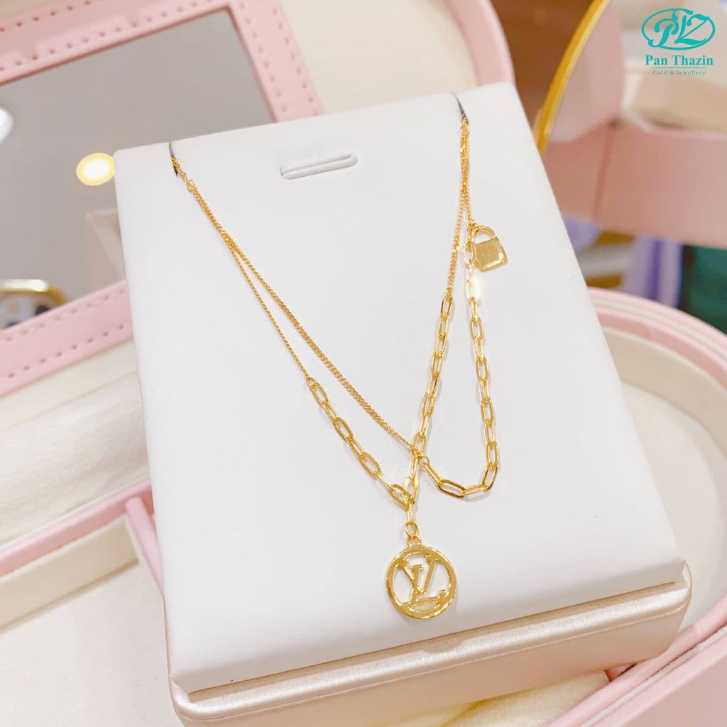 18K Gold LVနှစ်ထပ် ဆွဲကြိုး